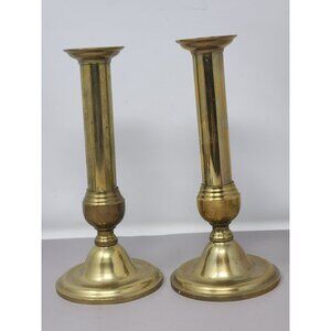Vintage Brass Adjustable Candlestick Holders‎ Pair Brass & Copper Castilian